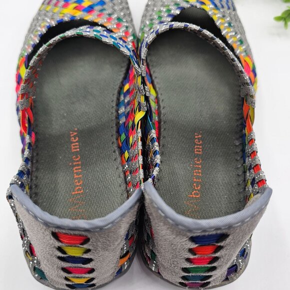 Bernie Mav Shoes Women's 40 Multicolor Woven Comfort Cuddly Slip On Open Toe - Picture 8 of 12